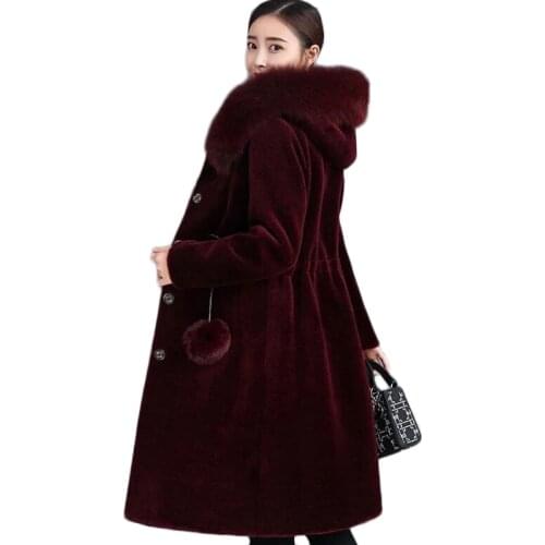 New Women Long Mink Velvet Jacket Autumn Winter Faux Fur Hooded Overcoat Womens Plus Size Thick Warm Mink Velvet Faux Fur Coat