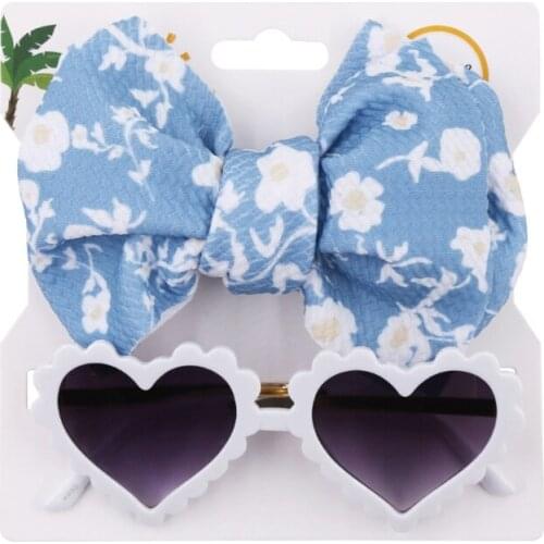 2 Pcs Newborn Photography Props Sunglasses+Headband Set Baby Infants Photo Hair Band Eyewear