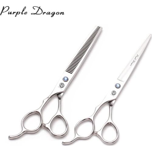 Left Hand Barber Scissors 5.5" 6" 7" Purple Dragon Stainless 8000# Hair Cutting Shears Thinning Scissors Hairdressing Scissors