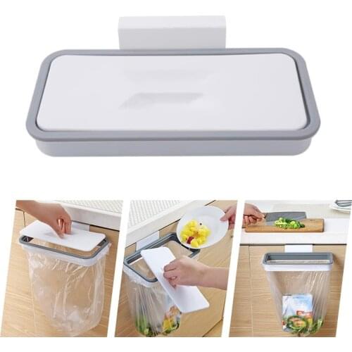 Kitchen Garbage Door-back Trash Bag Bracket Rack Shelf Hanging Holder Home Cabinet Stand Organizer Rubbish Storage Holder
