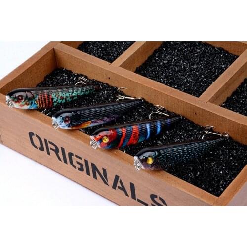 1Pcs Lifelike Wobblers Pencil Fishing Lures Hard Bait Top Water Artificial Peche Leurre Swimbait With 2 Treble Hooks