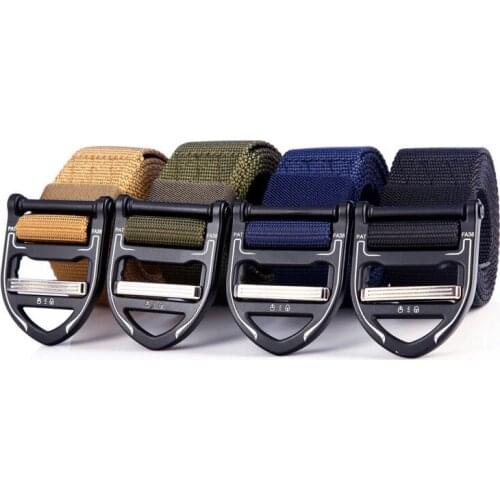 Tactical mens Belt Heavy Quick Release Metal Buckle Unisex Canvas Military Training Outdoor Adjustable Belt Army Designer Belts