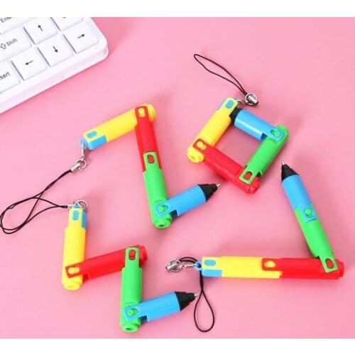 Color Collapsible Deformation Beautiful Ballpoint Pen With Hanging Chain Creative Student Reward Project Office School Materials