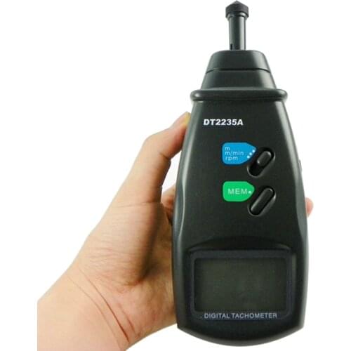 Precision Digital Contact Tachometer 0.5-19,999RPM LCD Auto Range RPM Speedometer Surface Speed Tester 0.05-1999,9m/min DT2235A