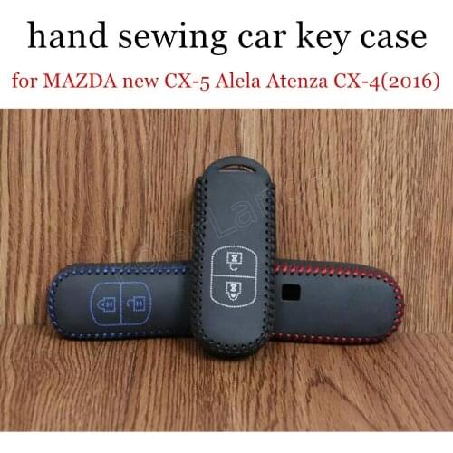 Only Red fit for MAZDA new CX5 Alela Atenza CX4(2016) Car key case hand sewing real leather key packet cover great sale