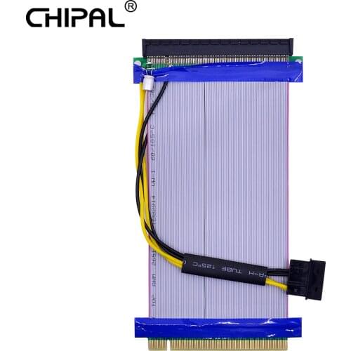 CHIPAL PCI-E 16X to 16X Riser Card PCIe X16 Extender Flexible Ribbon Extension Cable Adapter for BTC LTC ETH Mining Machine