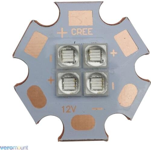 Everlight 4 Chips 12W 365nm 380nm 395nm 420nm UV High Power LED Emitter Ultraviolet 4LEDs 20mm Copper PCB 3V / 7V / 14V