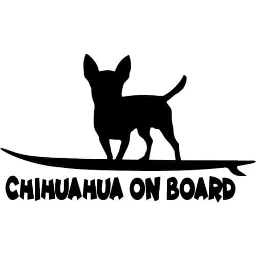 JuYouHui Exterior Accessories Decal Vinyl Car Sticker Chihuahua on Board Funny Dog Breed Window Decals