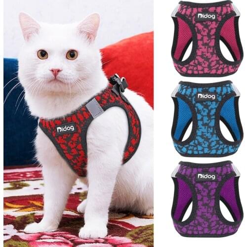 Breathable Cat Harness and Leash Set Reflective Mesh Pet Puppy Harness Vest Lead Leahes Chihuahua Harness For Small Dogs Cat