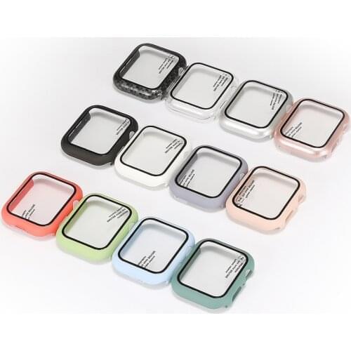 Screen Protector case For Apple Watch 44mm 40mm iWatch 5 4 3 42mm 38mm Tempered Glass+cover bumper for apple watch Accessories