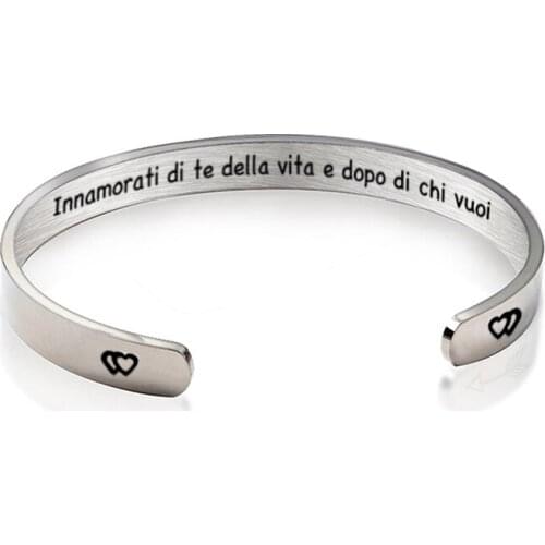 Stainless Steel Bracelet C-shaped Opening Bracelet Letters Can Be Customized Bangles for Women Fashion Bracelet