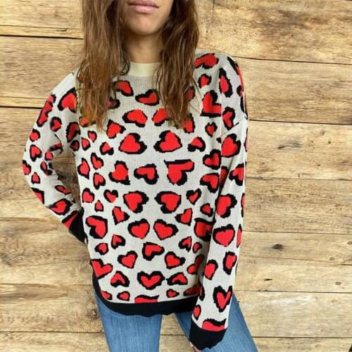 Streetwear Daily Harajuku Womens Solid Long Sleeve Leopard Sweatshirt Loose Print Pullover Tops Camisetas Verano Mujer #t3g