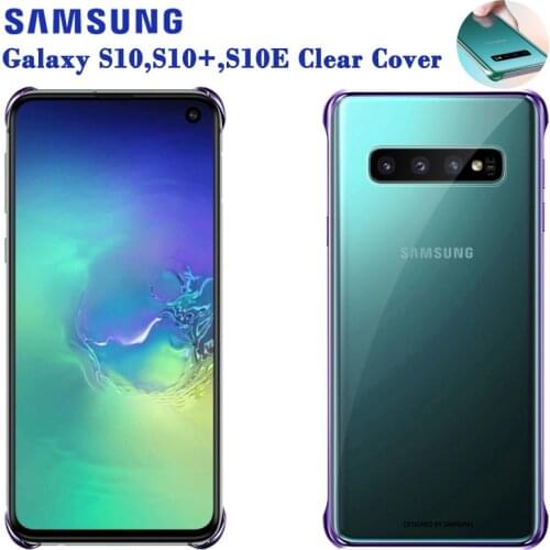 SAMSUNG Original Phone Cover Hard Shell for Samsung GALAXY S10E S10X S10 Plus S10Plus SM-G9700 G9730 Transparent Hard Phone Case