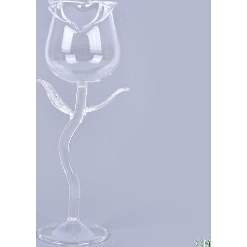 1Pcs Creative Wine Glass Rose Flower Shape Goblet Lead-Free Red Wine Cocktail Glasses Home Wedding Party Barware Drinkware Gifts