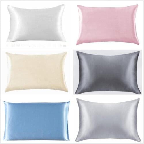 100% Silk Satin King Pillowcase Soft Mulberry Queen/Standard Pillowcase Cushion Cover Chair Seat Square Pillow Cover Home Decor
