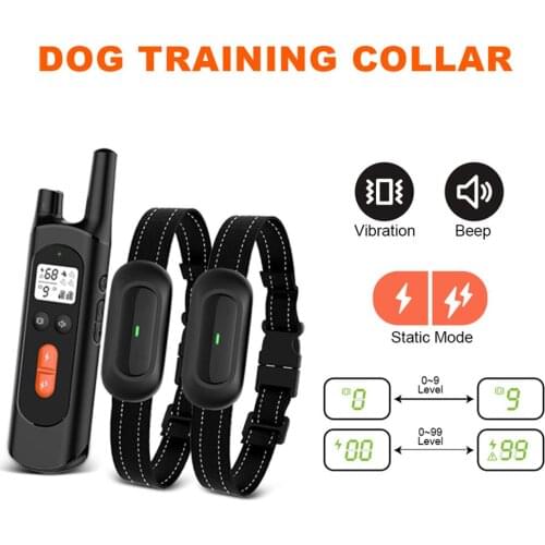 16OOF Waterproof Remote Control Ultrasonic Automatic Dog Training Device For 2 puppies With One Transmitter