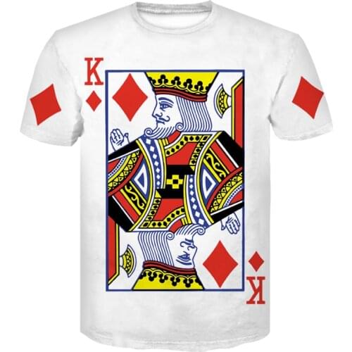 2021 Creative High Quality t shirt 3d Print Poker T Shirts Playing Cards Fashion Men Tshirt Tops Casual Newest 3D Tee Shirt