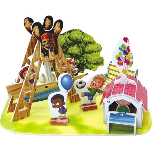 3D Puzzle Safe Foam Model Building Model Building Kits Diy Toys for Children Pirate Ship Amusement Park Balloon