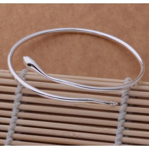AB040 Hot sterling bangle bracelet, fashion jewelry water-drop /afzaixga aipaizwa silver color