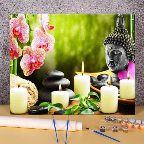 Region Zen DIY Paint By Numbers Set Acrylic Paints 50*70 Canvas Painting Home Decoration For Kids Handicraft Wall Handiwork