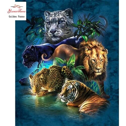 Diamond Painting Full Square 5D Diy Daimond Embroidery Diamant Mosaic Sale Displasy Broderie Diamant "Tiger Lion Leopard" 12