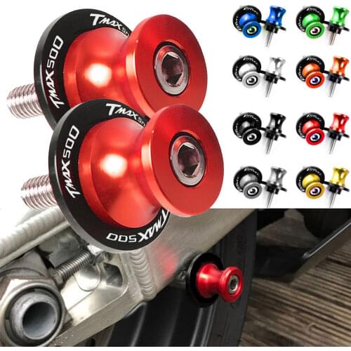 FOR YAMAHA TMAX500 TMAX 500 2001 2002 2003 2004 2005 2006 2007 Motorcycle Aluminum Swingarm Slider Spools 6mm Stand Screws Cover