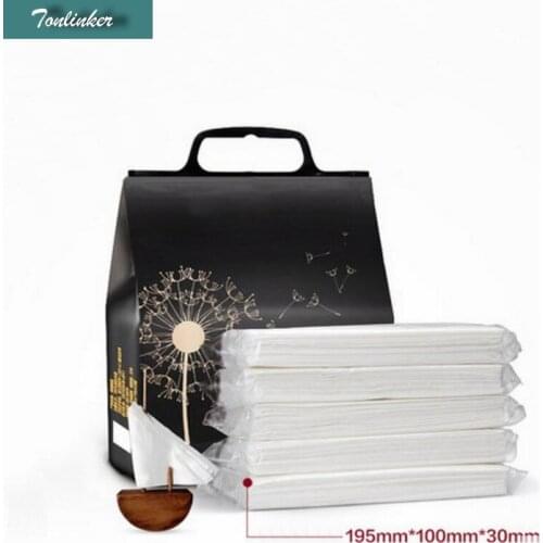 Tonlinker 60 pcs *5 package Car paper towel supplement car paper towels Pure wood paddle car paper towels for car/office/home
