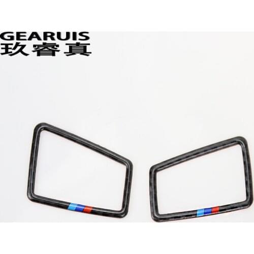 Car Styling For bmw e90 e92 Carbon Fiber Car AC Outlet Trim Refit Air Outlet Frame Decoration Stickers Cover 3 series auto RHD