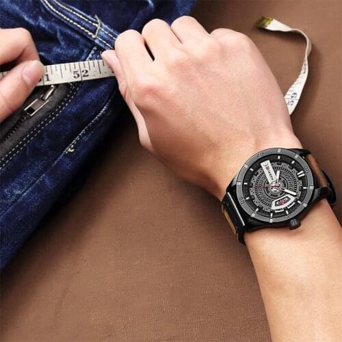 CURREN Luxury Top-Brand Men‘s Army Military Sports Watches Male Analog Quartz Date Clock Men Leather Strap Waterproof Wristwatch