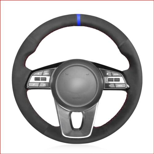 MEWANT Black Suede Leather Steering Wheel Cover for Kia K5 Optima Cee'd Ceed 2019 Forte Cerato (AU) 2018-2019