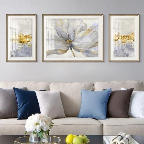 EECAMAIL Diamond Art Painting American Modern Living Room Decoration Painting French Luxury Flower Triptych Painting No Frame