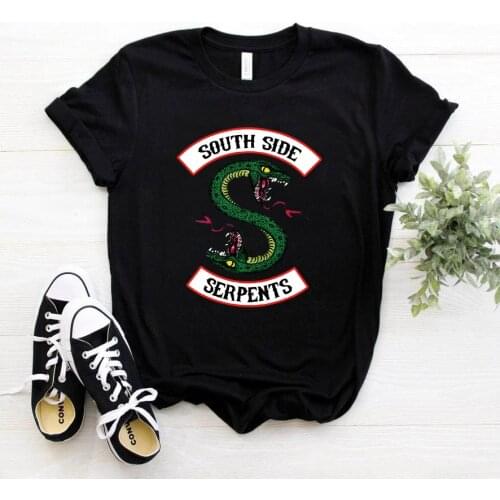 Riverdale Harajuku Snake Print T Shirt Women Southside Serpent Ullzang Cartoon T-shirt 90s Graphic Tshirt Fashion Top Tee Female