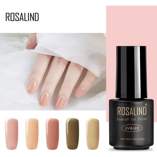 ROSALIND 7ML Gel Polish Nude Color Gel Nail Polish Semi Permanent Nail Art Decoration UV LED Acrylic Soak Off Gel Varnish