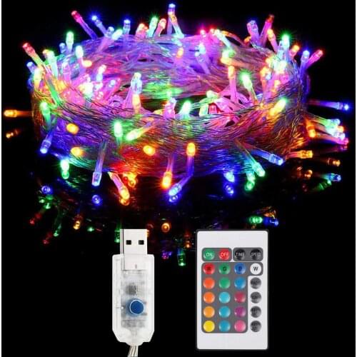 16 Colors Remote Control Fairy Led String Lights USB 5V 5m/10m Christmas Garland Outdoor Light for Wedding Xmas Party Decoration
