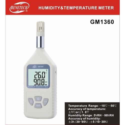 GM1360/GM1360A OUTEST Digital hygrometer humidity temperature tester + MAX MIN Data hold function