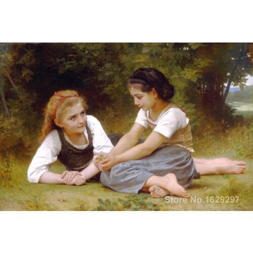 The Nut Gatherers William Adolphe Bouguereau painting for sale Hand painted High quality