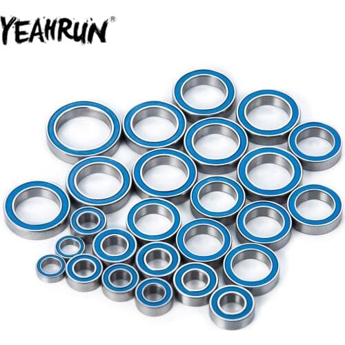 YEAHRUN 26PCS/Set Bearing Kit for Arrma Big Rock Typhon Granite Senton 3s BLX RC Crawler Car Blue Bearings Parts