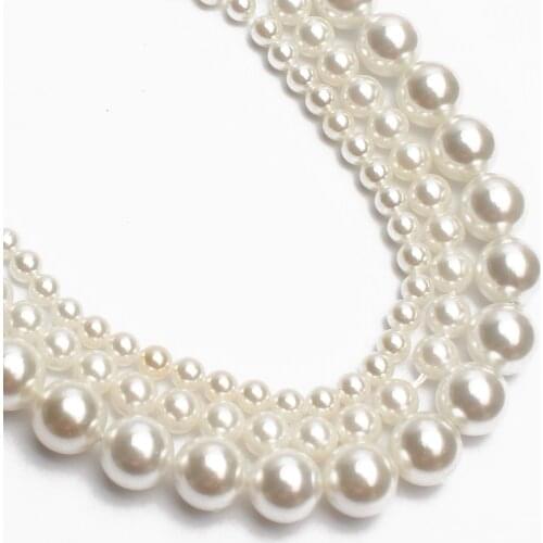 Wholesale Natural White Shell Pearl Round Loose Beads For Jewelry Making Choker Making Diy Bracelet Jewellery Accessories 15