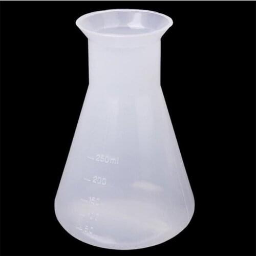 Lab Plastic Conical Flask Transparent Scaled Laboratory Measurement Beaker Measurement Cup Supplies