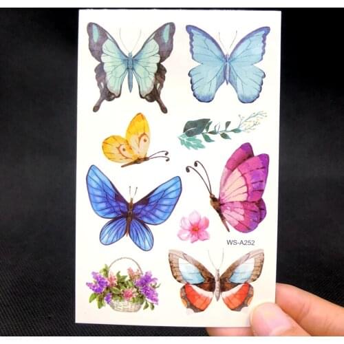 Butterfly Tattoo Sticker For Women Disposable Body Art Party Decoration Colorful Temporary Tattoos Fake Tattoo beauty For Kids
