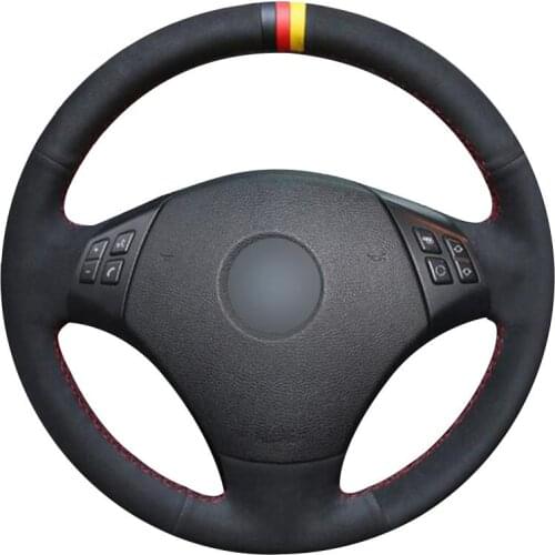 Non-slip Durable Black Suede Car Steering Wheel Cover For Bmw E90 320 318i 320i 325i 330i 320d X1 328xi 2007