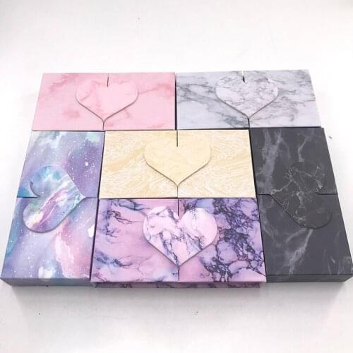 Wholesale Magnetic Lash Box Sweet Heart Case For 8mm-30mm Full Strip Eyelash Print Logo Name