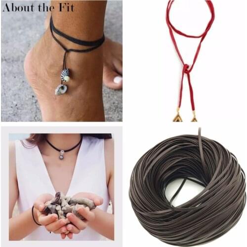 About the Fit 200Meters 1mm Thickness Nappa Lamb Leather Choker Flat Real Leather Cord DIY Necklace Collar Ring Accessories