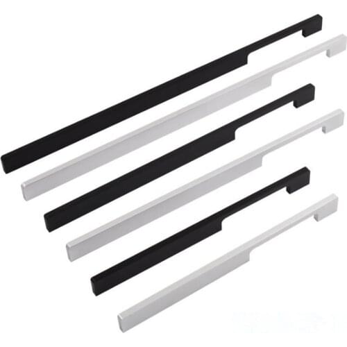 LCH Solid Aluminium Alloy Pull Cabinet Handle black finish hole distance 150mm Aluminium Color