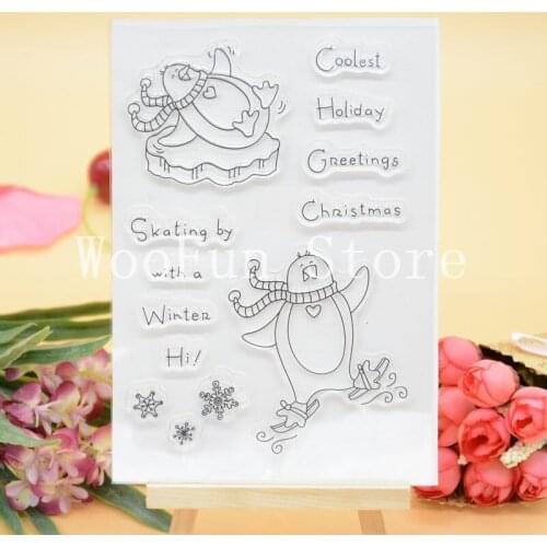 Coolest Holiday Rubber Clear Stamp for Card Making Decoration and Scrampbooking