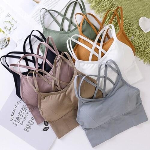 ASHEYWR Sexy Women Bras Fitness Elastic Slim Push Up Bra Vest Hollow Breathable Shockproof Workout Underwear Female Top