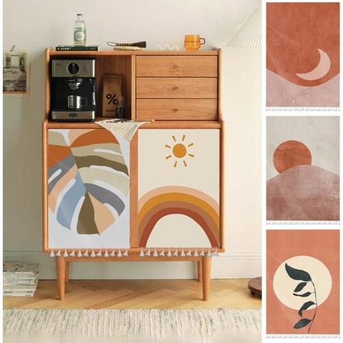 Nordic Style Curtains Dust-proof Cabinet Curtain Half Curtains With Tassel Wardrobe Cover Washable For Kitchen Living Room Decor