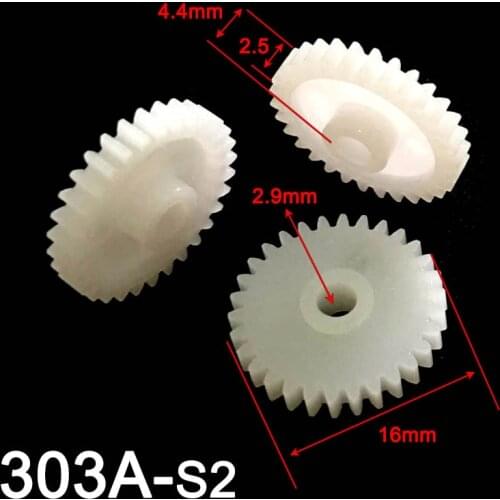30 Teeth 0.5M 16mm Diameter gear hole= 2mm/ 2.5mm/ 3mm Shaft Tight POM Plastic Pinion Toy Model DIY Parts 302A 302.5A 303A