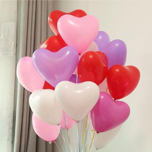 10pcs/lot 12inch Valentines Day Romantic Love Heart Latex Balloons birthday party decor wedding decor inflate balloon