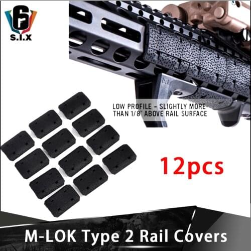 12 Pcs/set M-LOK Type 2 Rail Covers For Mlok Handguard Weaver Picatinny Rail Cover